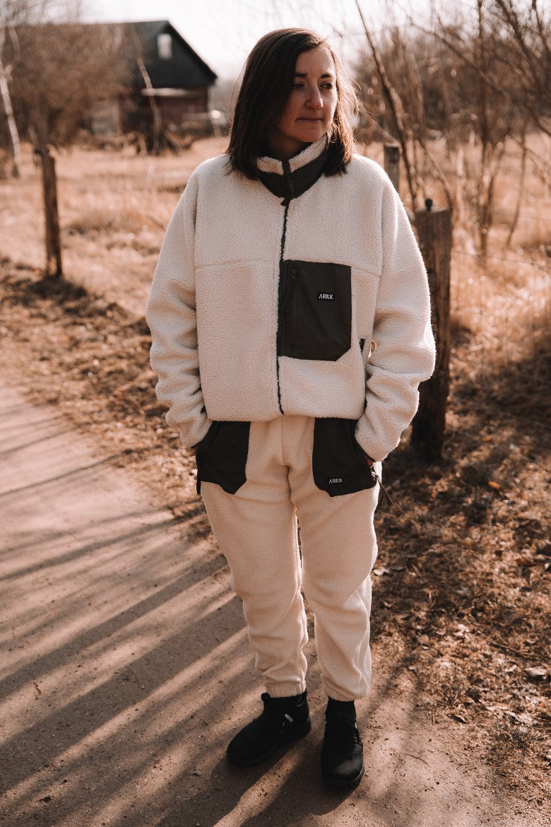 ARKK Apparel ARKK Box Logo Polar Jacket | Light Sand Dark Army Polar Jacket